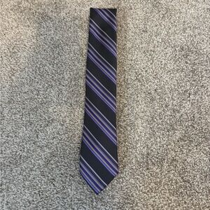 Apt. 9 Black Tie with Purple and Silver Stripes